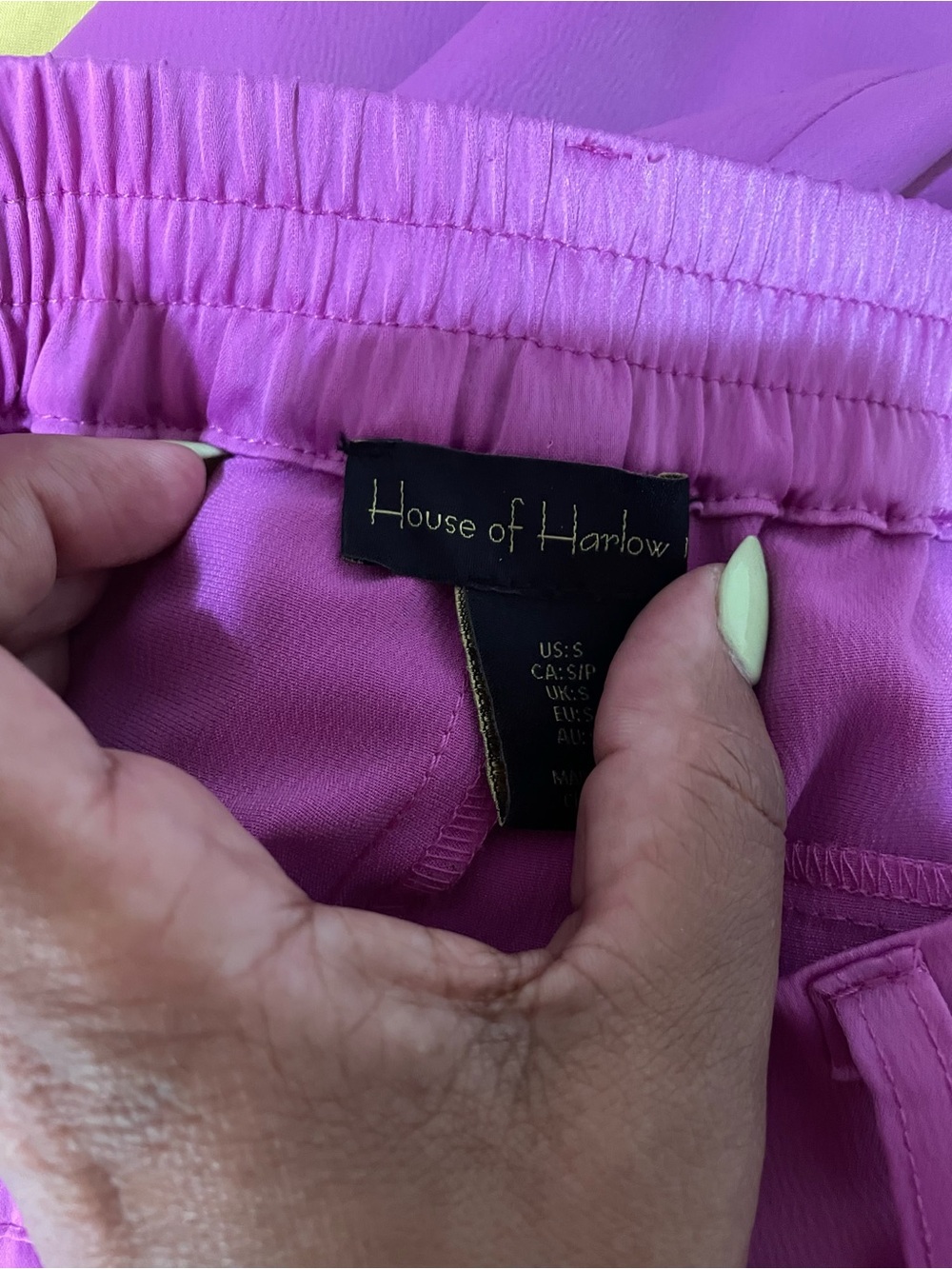 House of Harlow 1960 Wide Leg Satin Pants in Fuchsia - Picture 2 of 14